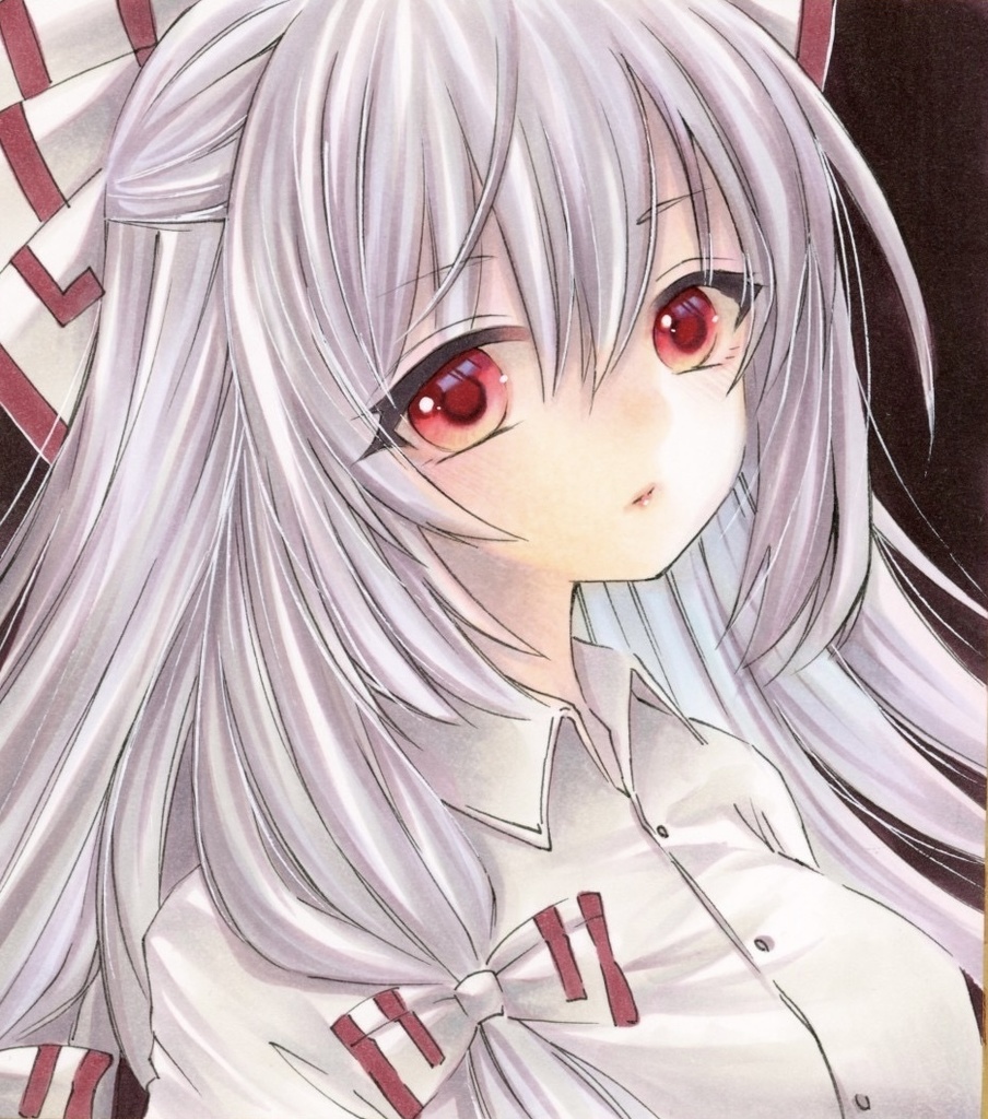 同人手描きイラスト 東方project◇藤原妹紅 中色紙