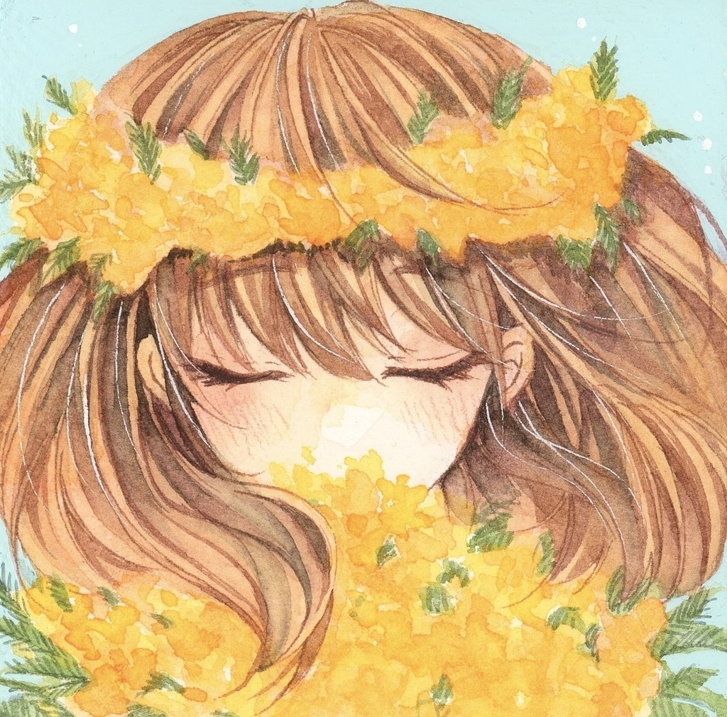 豆色紙 ミモザのブーケ