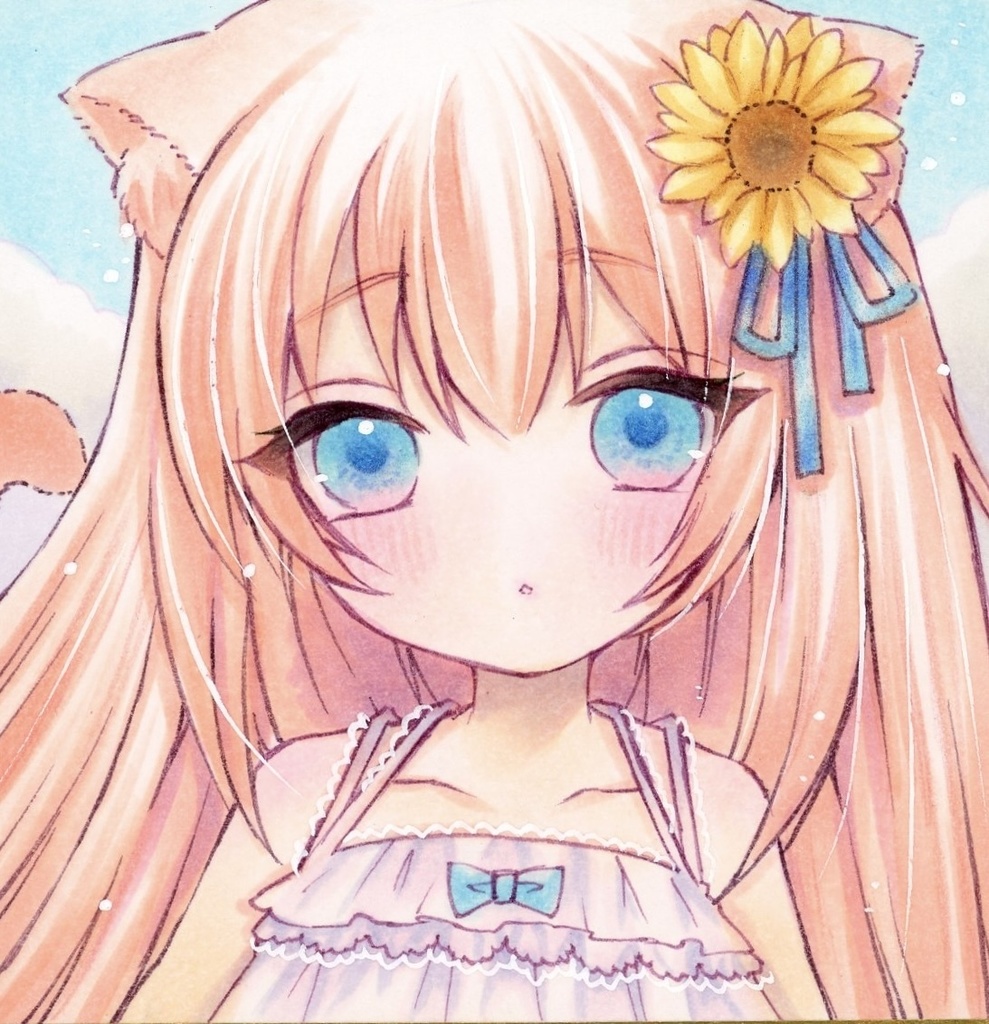 豆色紙　猫ちゃん　原画