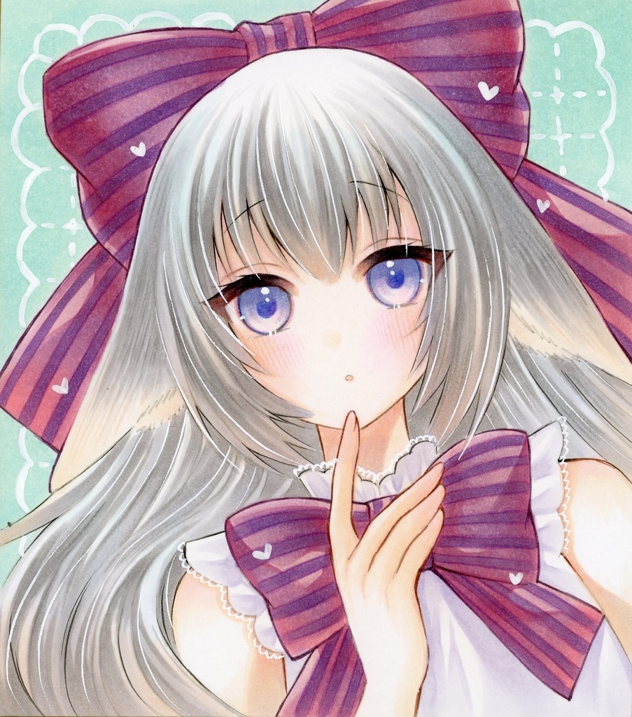 ミニ色紙　恋するうさぎ　原画