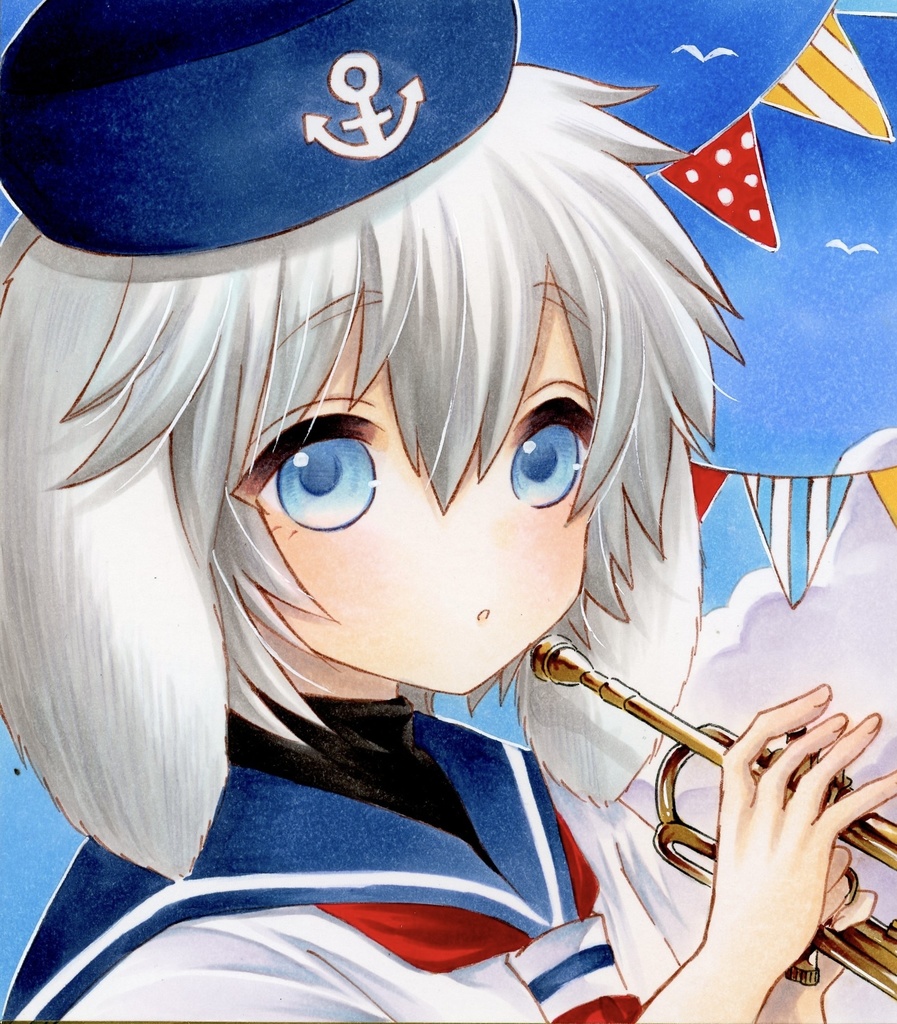 ミニ色紙　器楽隊C  原画