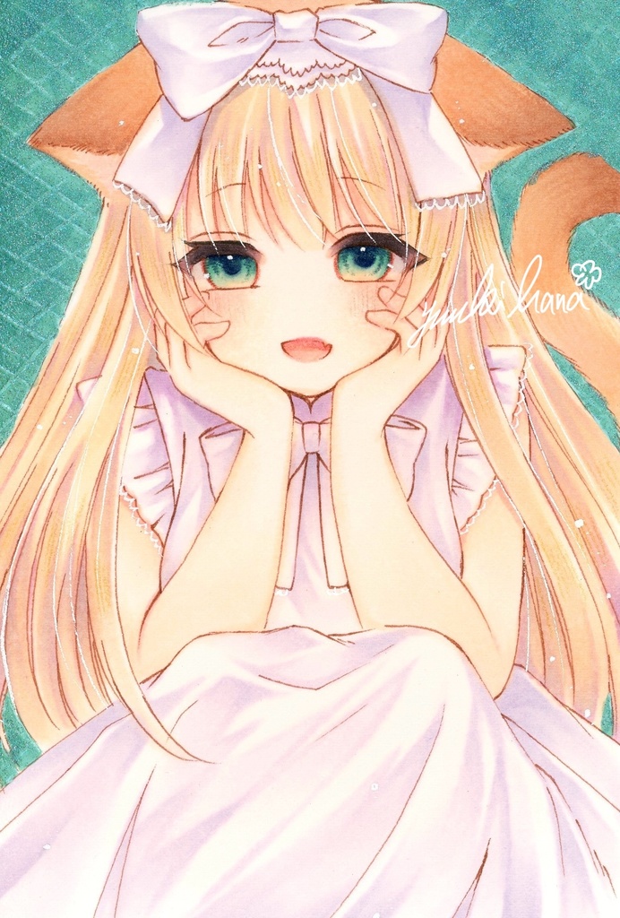 ハガキサイズ　猫ちゃん♡原画