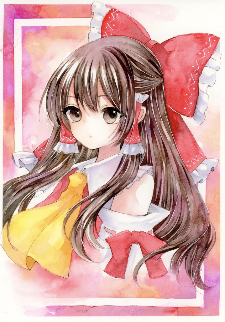 B5水彩イラスト 東方Project 博麗霊夢
