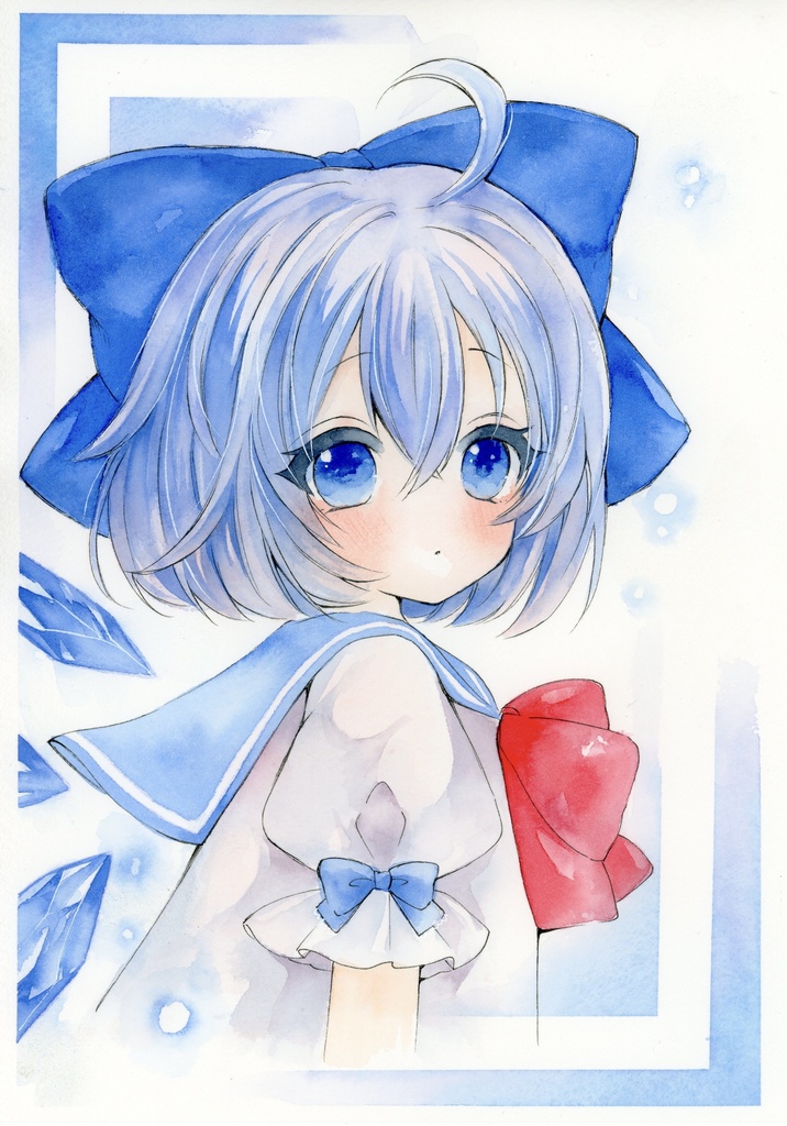手描きイラスト 東方Project チルノ 