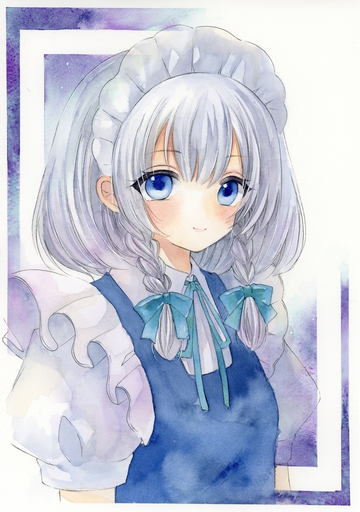 B5水彩イラスト 東方Project 十六夜咲夜