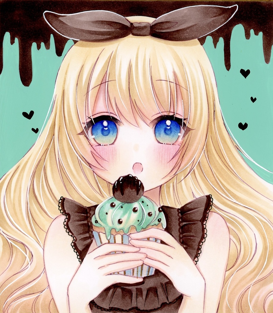 手描きイラスト ミニ色紙 原画