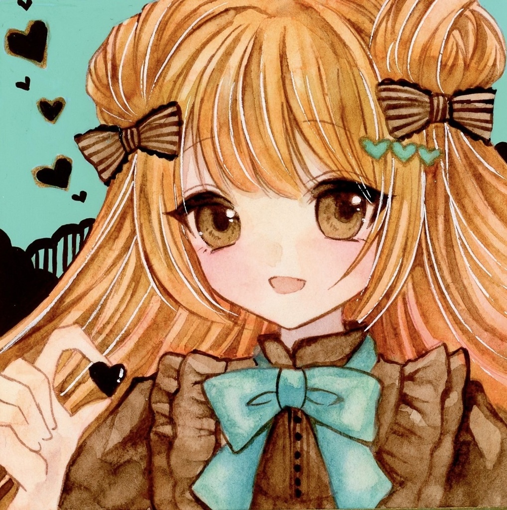 手描きイラスト　豆色紙