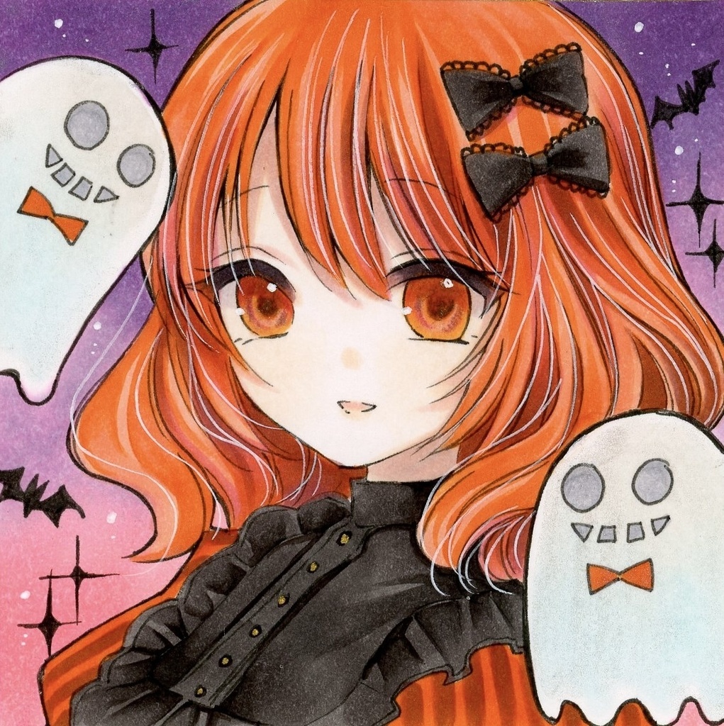 手描きイラスト 豆色紙🎃