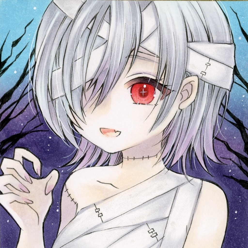 手描きイラスト　豆色紙🎃