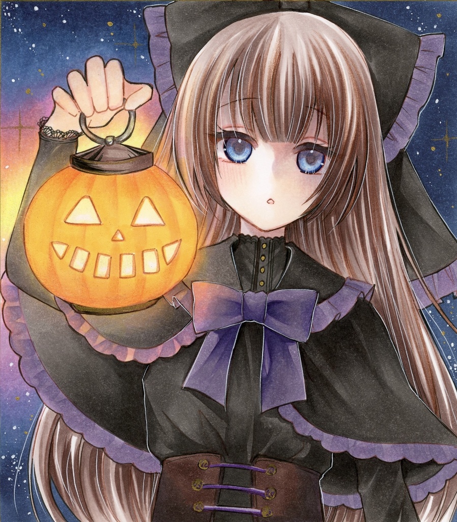 手描きイラスト ミニ色紙 🎃