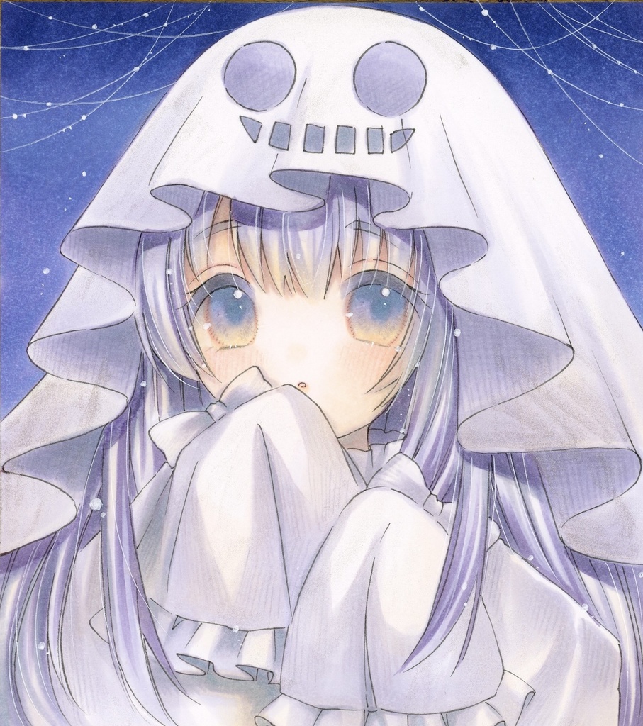 手描きイラスト ミニ色紙👻