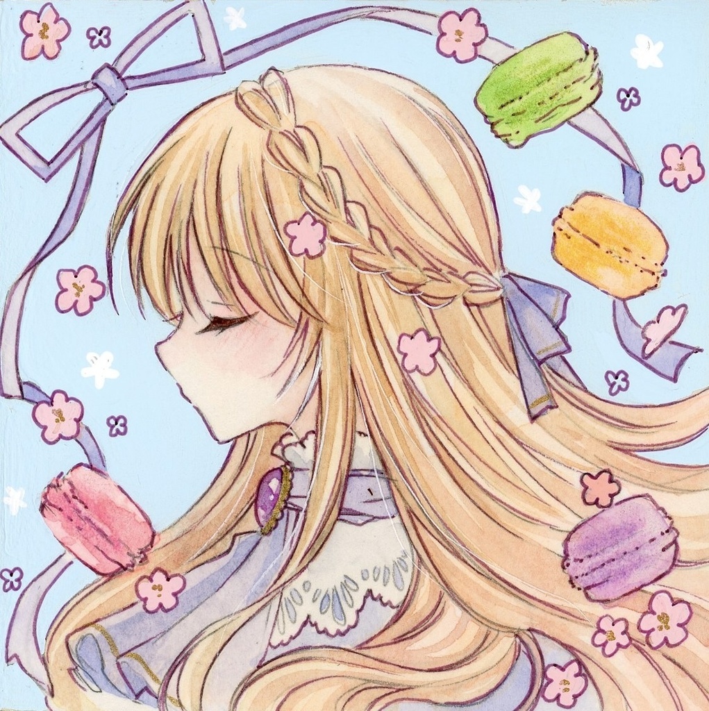 豆色紙　マカロン　原画