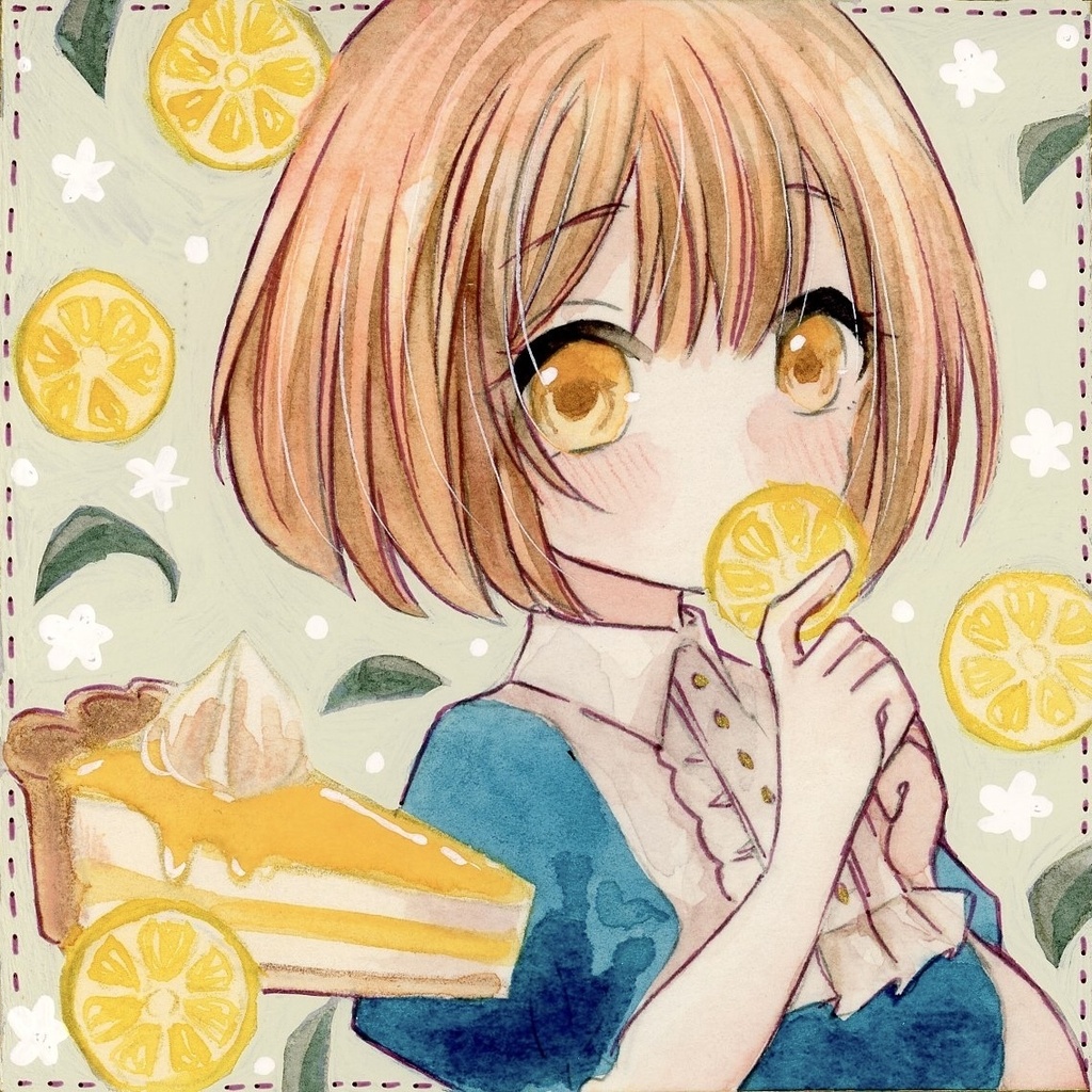 豆色紙　レモンタルト　原画