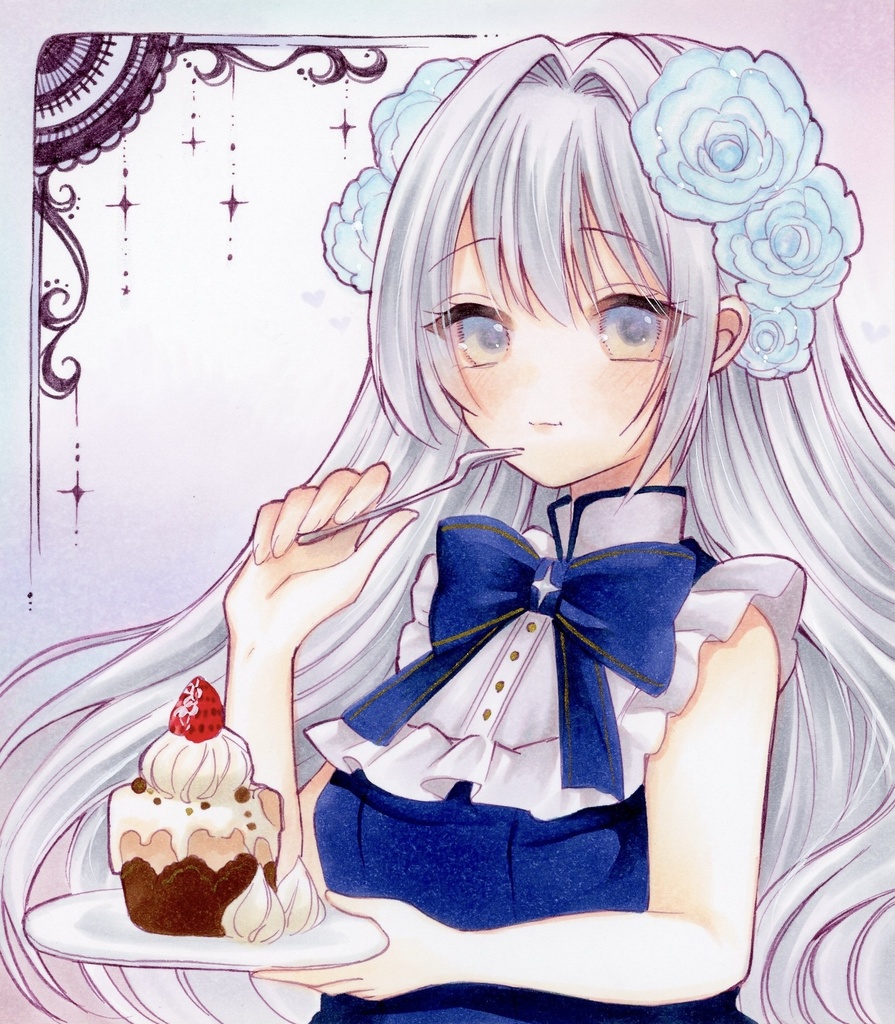 ミニ色紙 ティータイム🧁 原画