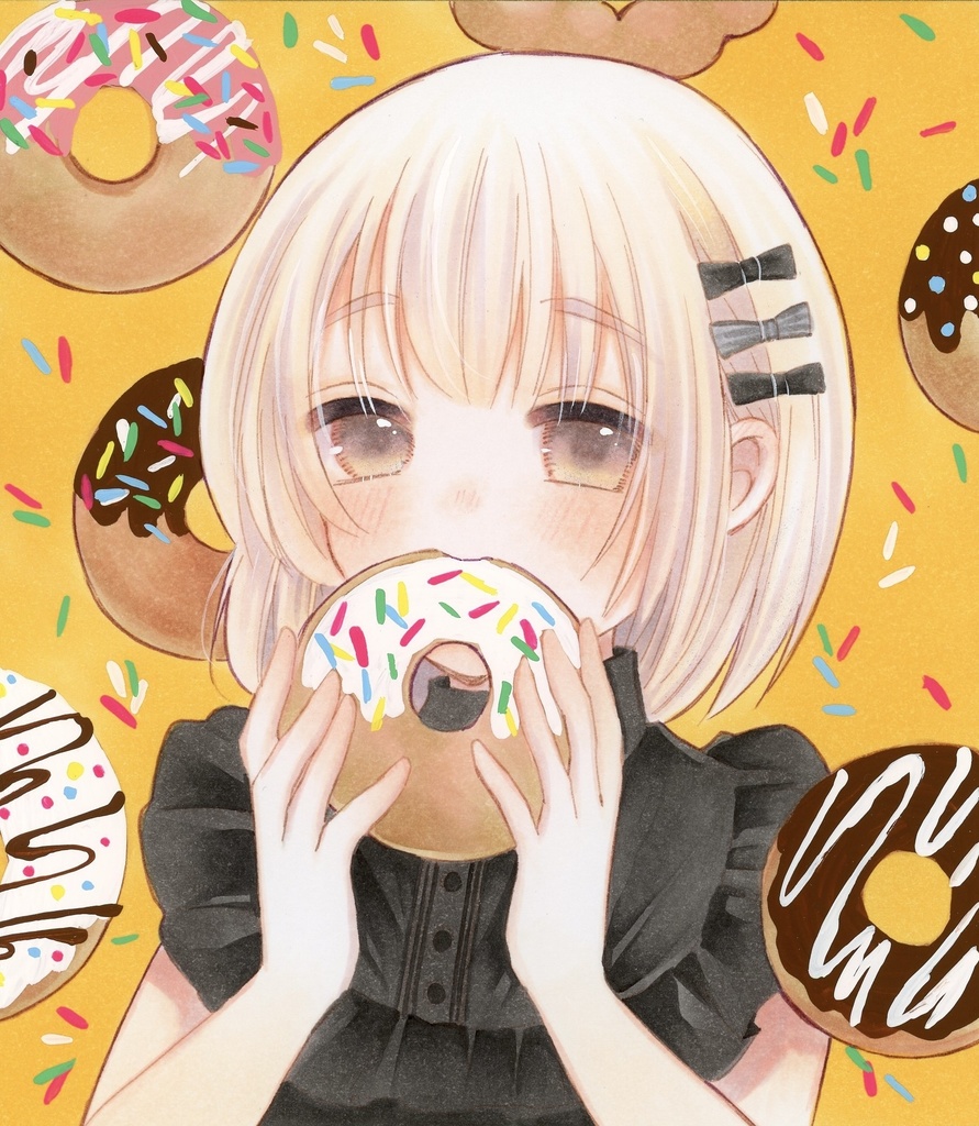 ミニ色紙　ドーナツ🍩　原画