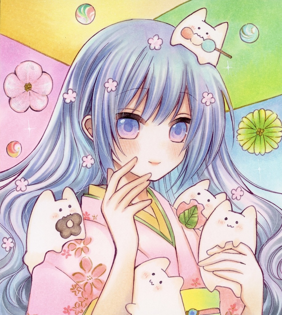 ミニ色紙 和菓子の夢 原画