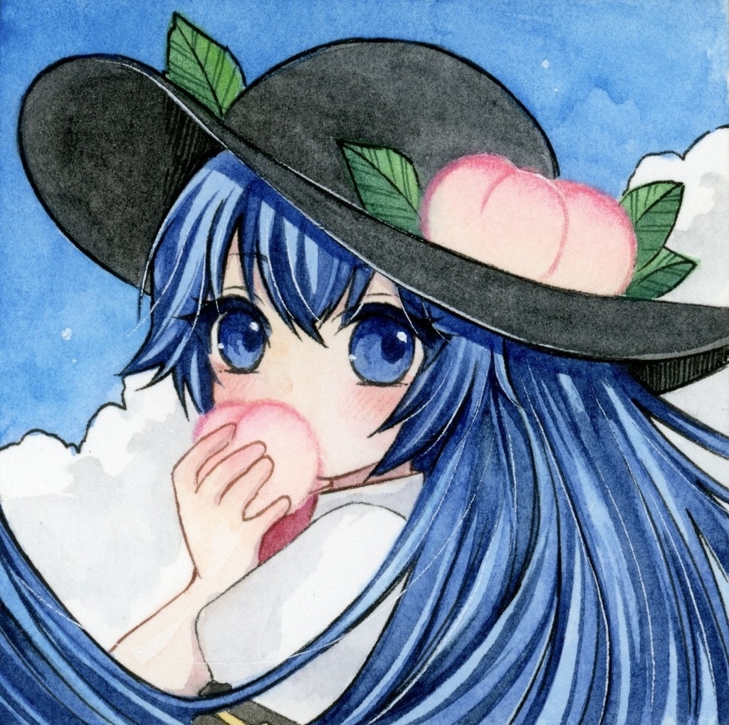 手描きイラスト 東方Project 比那名居天子 豆色紙