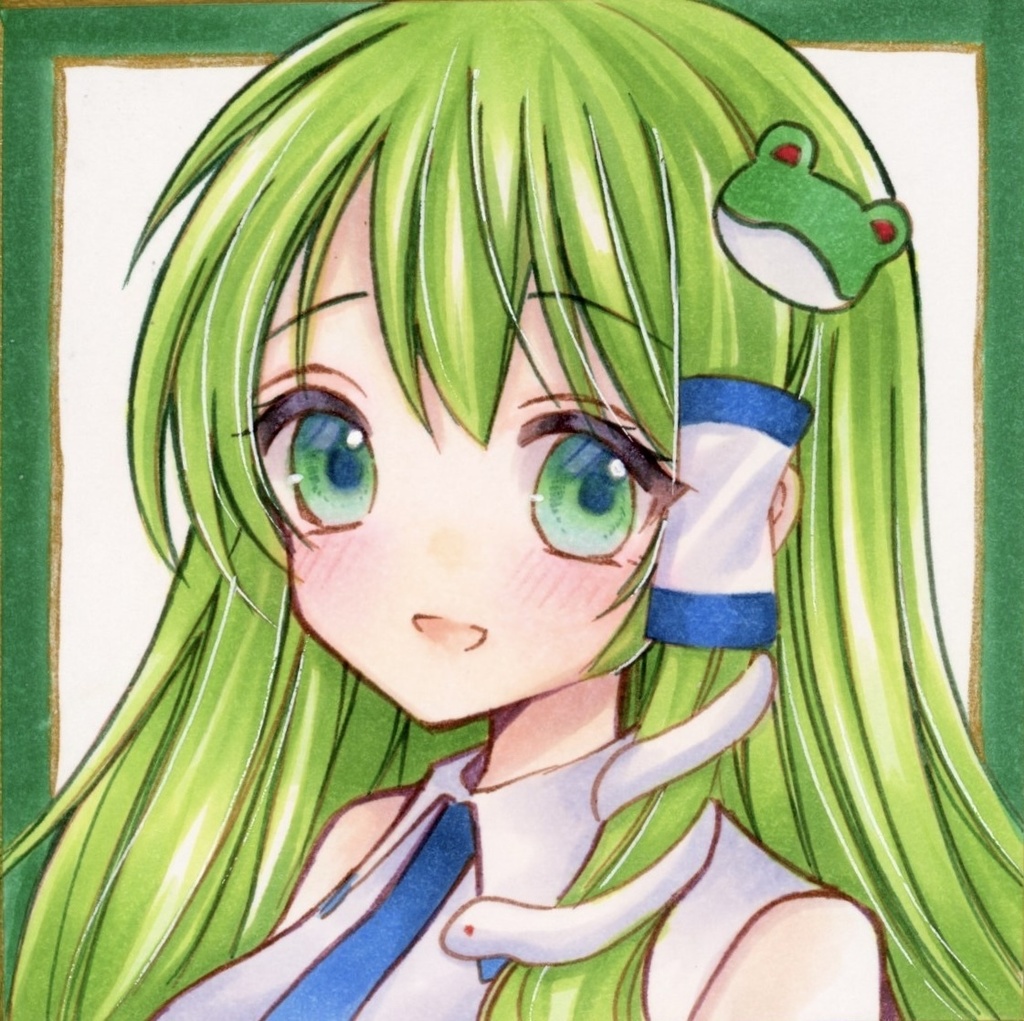 豆色紙  東方Project  東風谷早苗 原画