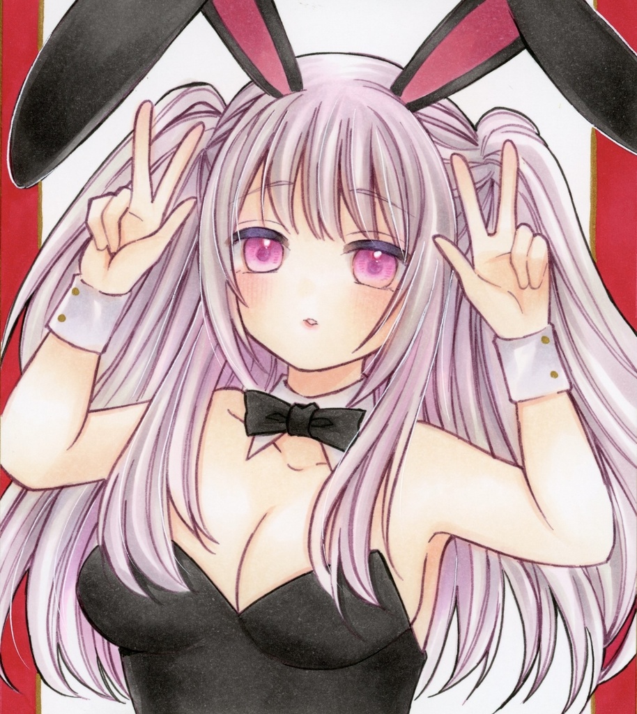 ミニ色紙 オリジナル バニーガール 原画