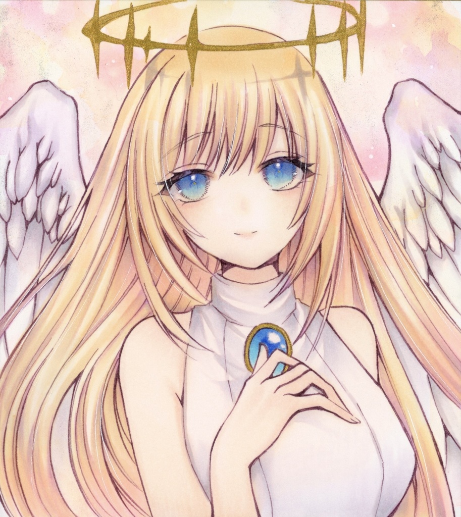 ミニ色紙 オリジナル 天使 原画