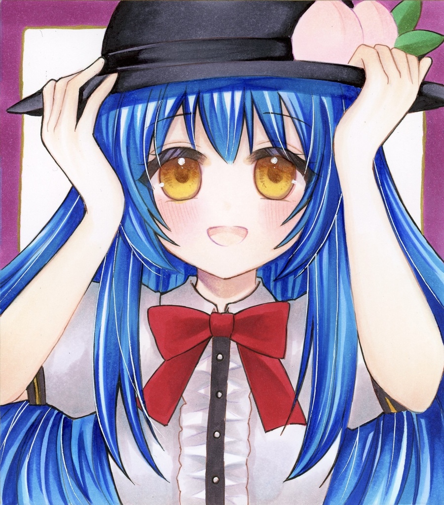 ミニ色紙 東方Project 比那名居 天子 原画