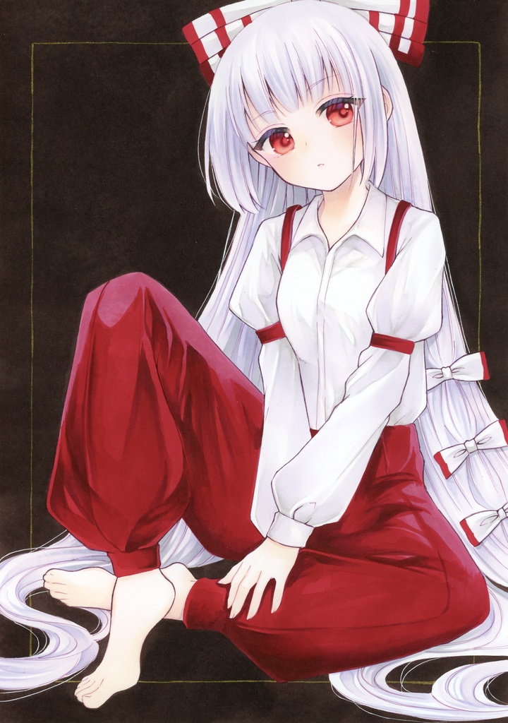 A4サイズ 東方Project 藤原妹紅 原画