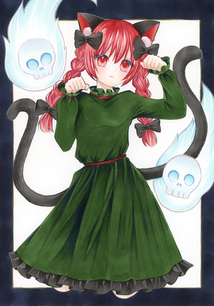 A4サイズ 東方Project 火焔猫燐 原画