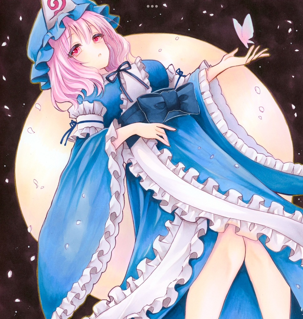 A4サイズ 東方Project 西行寺幽々子 原画