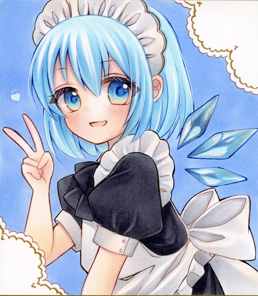 ミニ色紙 東方Project チルノ メイド