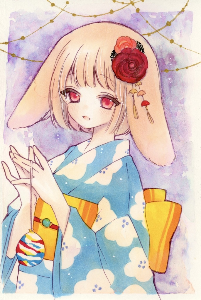 ハガキサイズ オリジナル 夏の夢 原画