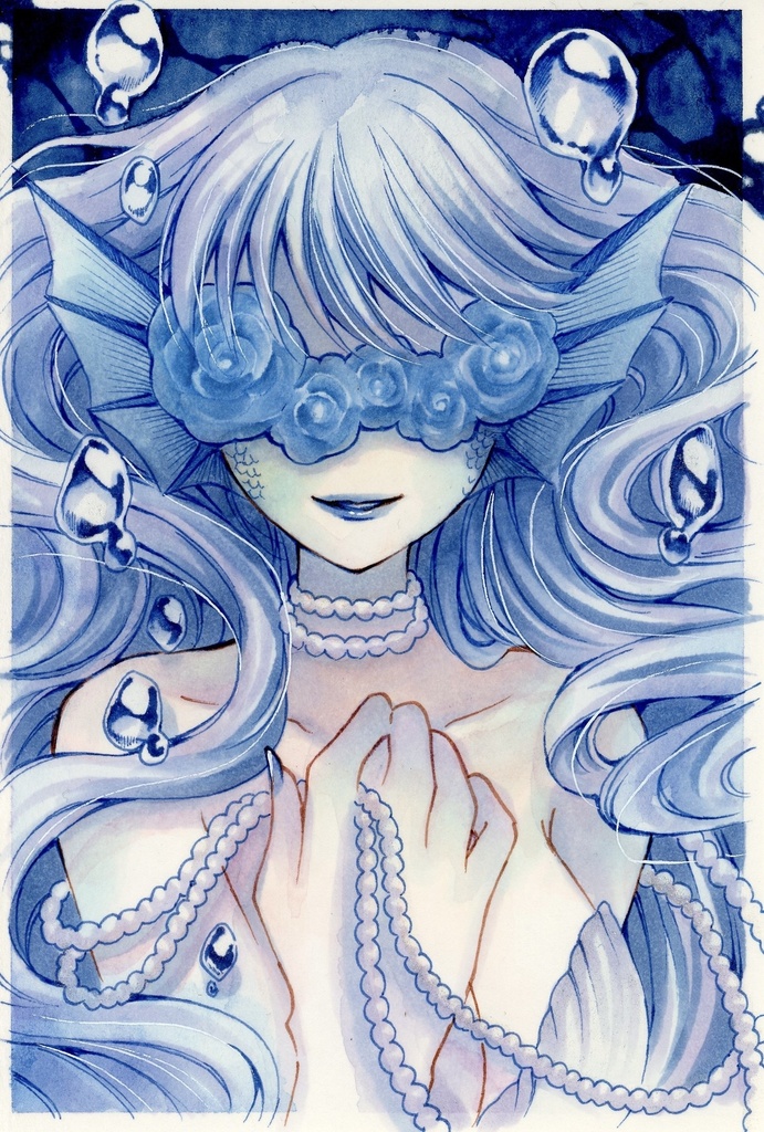 ハガキサイズ オリジナル 人魚 原画