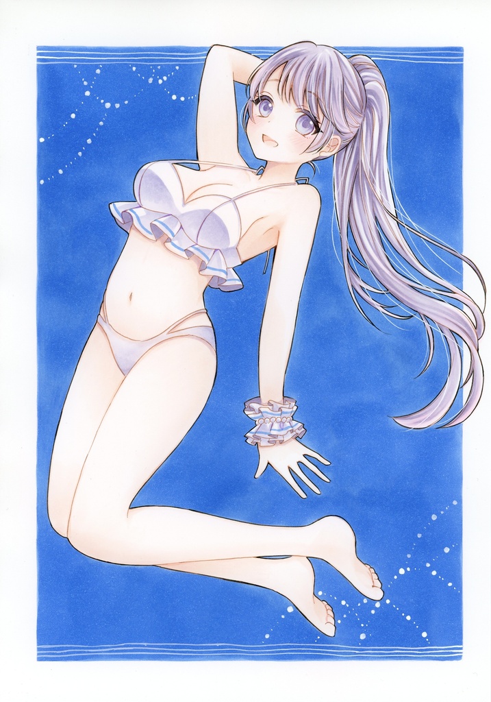 A4 手描きイラスト オリジナル 水着