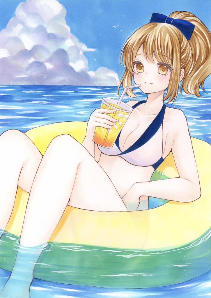 A4サイズ オリジナル 手描きイラスト 水着