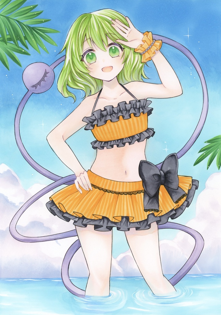 A4サイズ 手描きイラスト 東方Project 古明地こいし 原画
