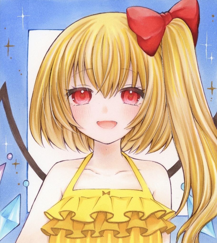 手描きイラスト 東方Project フラン ミニ色紙