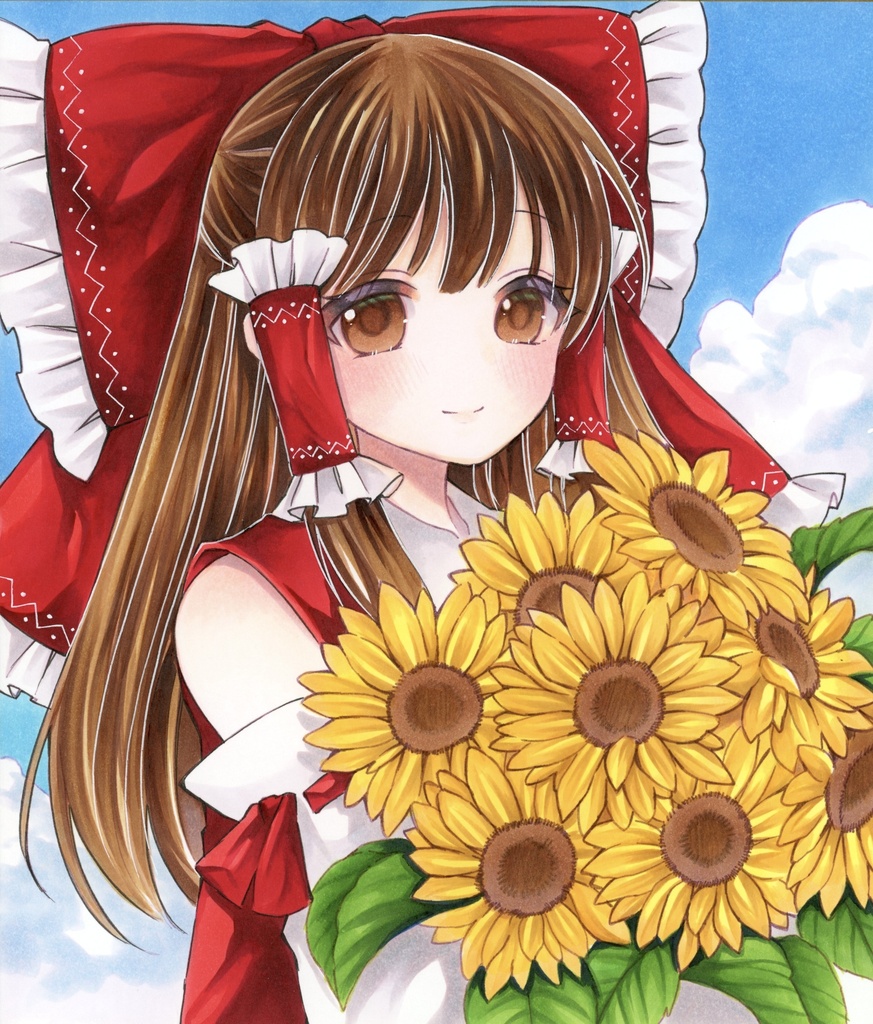 中色紙　東方Project 博麗霊夢　原画