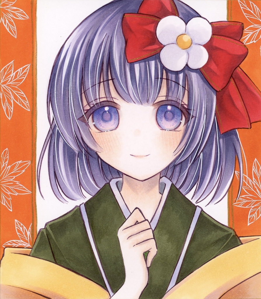 小色紙　東方Project  稗田阿求　手描きイラスト