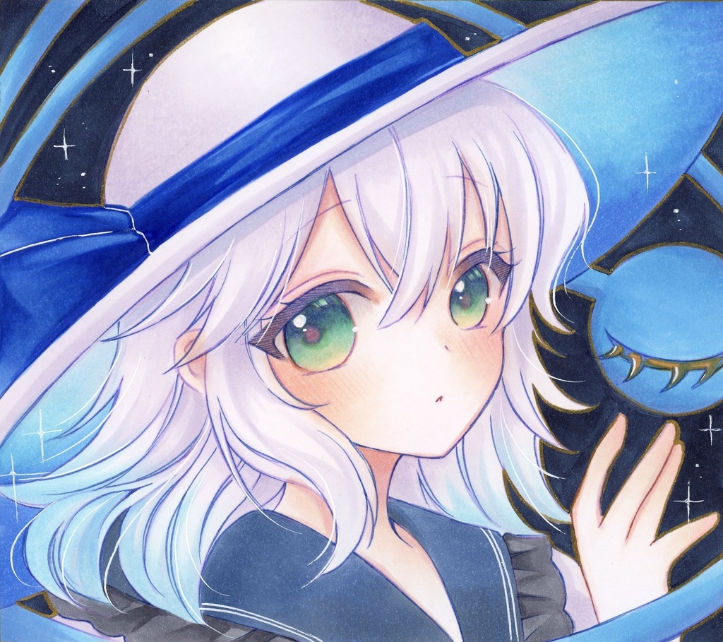 小色紙　東方Project  古明地こいし　手描きイラスト