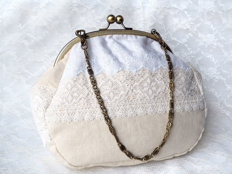 鶴丸イメージがま口バッグ