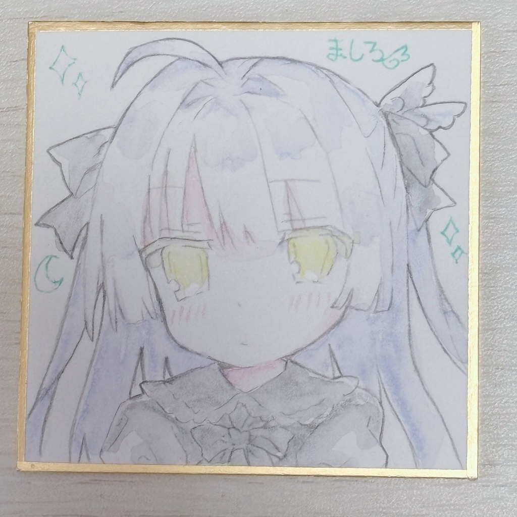 水彩ミニ色紙 ② 黒猫ちゃん