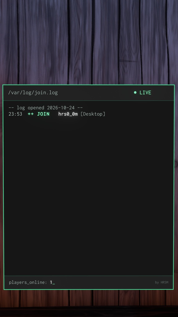 【無料】Bedside Terminal + JoinLog ― 寝落ち・チル用のターミナル風タブレット&入退室ログボード【VRChat】