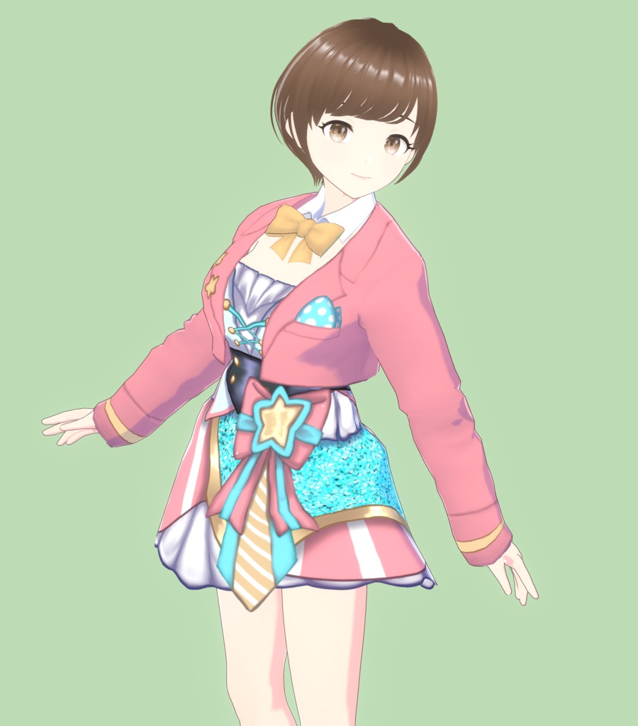 【フリー】キラキラアイドルドレス【Vroid】