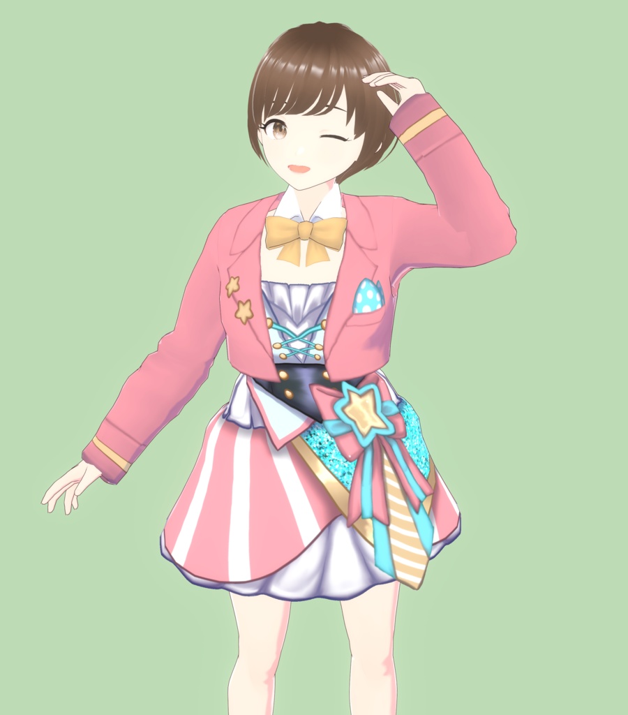 【フリー】キラキラアイドルドレス【Vroid】