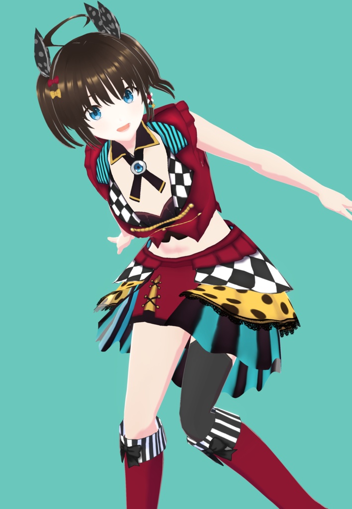 【フリー】市松アイドル衣装【Vroid】