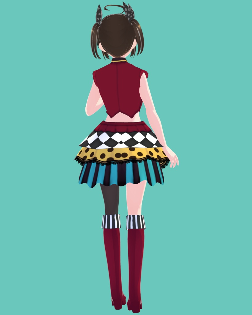 【フリー】市松アイドル衣装【Vroid】