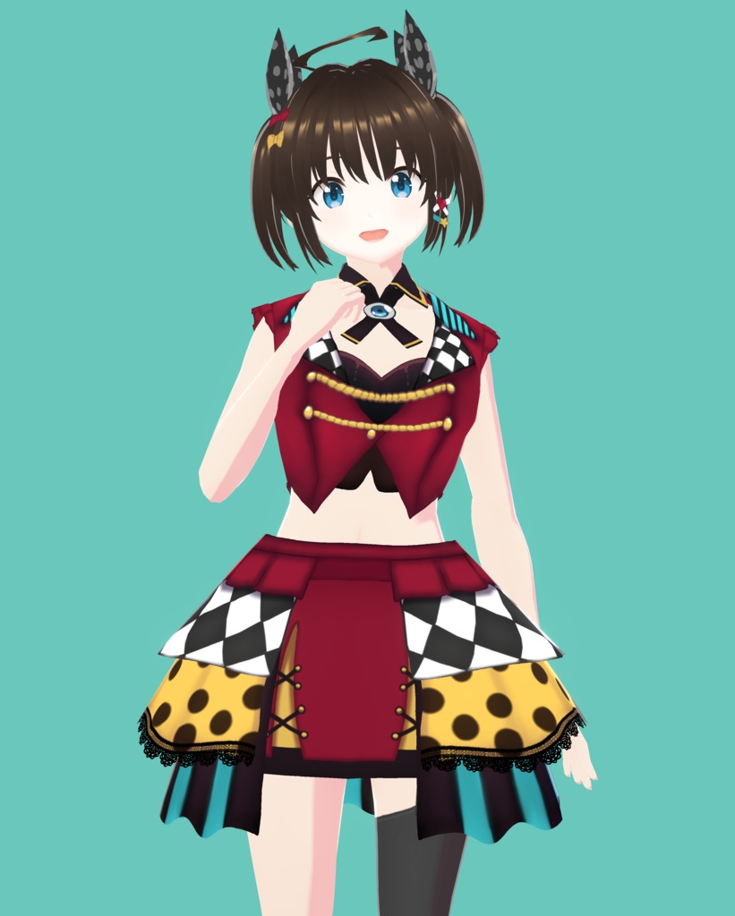 【フリー】市松アイドル衣装【Vroid】