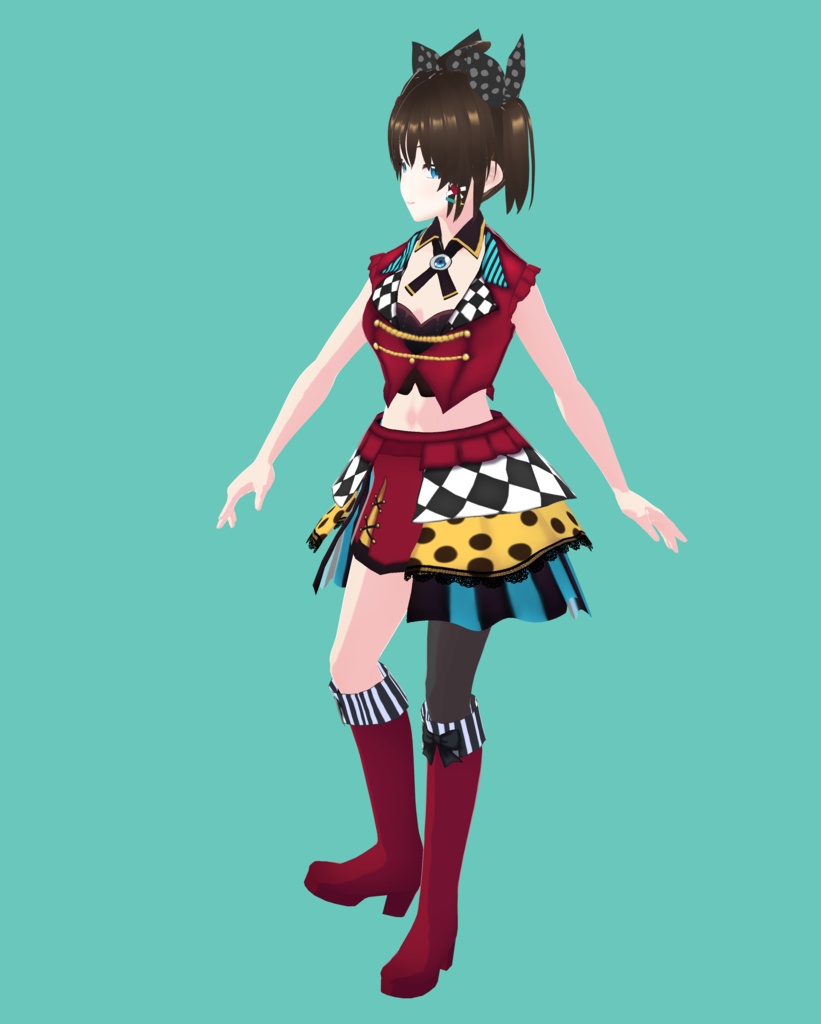 【フリー】市松アイドル衣装【Vroid】