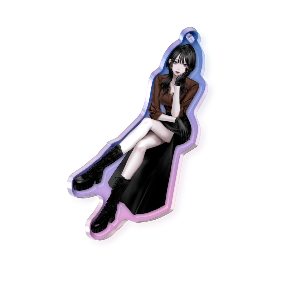 ぴよこの全身イラストオーロラアクキー
