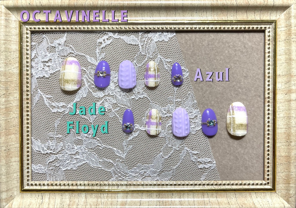 ツイステモチーフネイル【チェック×ニット】