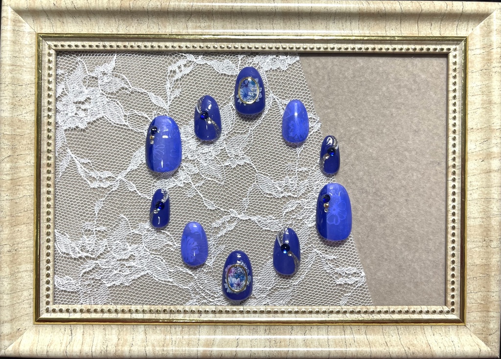 カラーモチーフネイル【花柄】